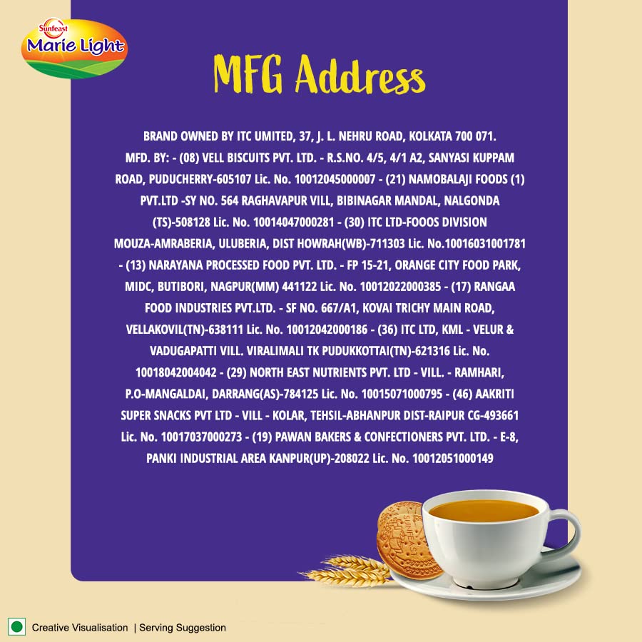 Sunfeast Marie Light Active, Marie Biscuits with Iron and 6 Vitamins, Tea-Time Biscuits Family Pack, 243g/278g/300g. - Image 9 thumbnail