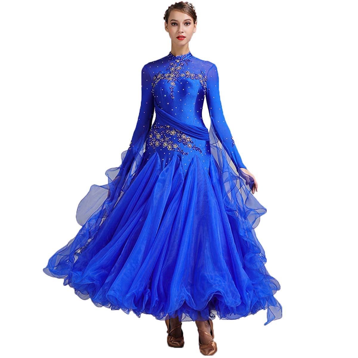 Robe De Danse Lyrique / Ballet - Manches Longues, Tissu Stretch (90% Polyester, 10% Élasthanne) - Pour Danse Contemporaine, Tango, Patinage Artistique - 13