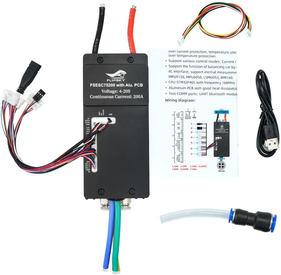 FLIPSKY 75200 FOC 84V High Current Single ESC with Water Cooling Enclosure for Electric Skateboard/Scooter/Ebike Speed Controller
