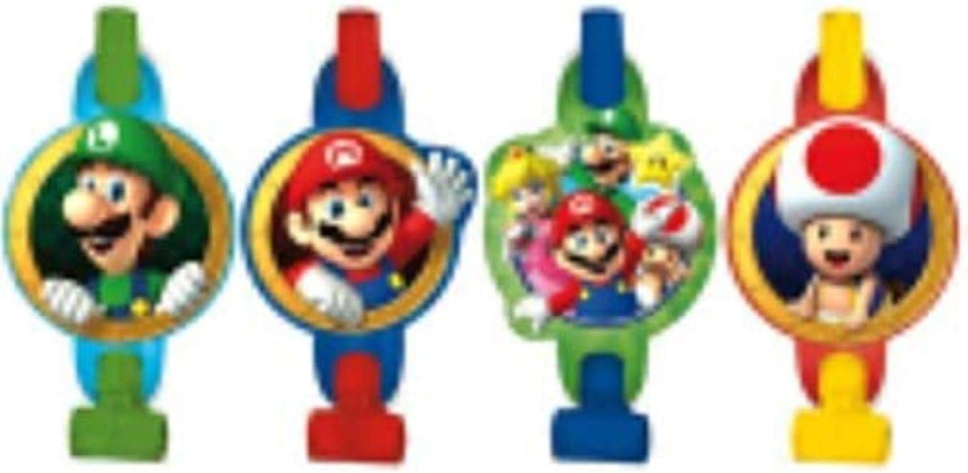 Amscan Super Mario Brothers Party Blowouts - 5', 8 Pcs