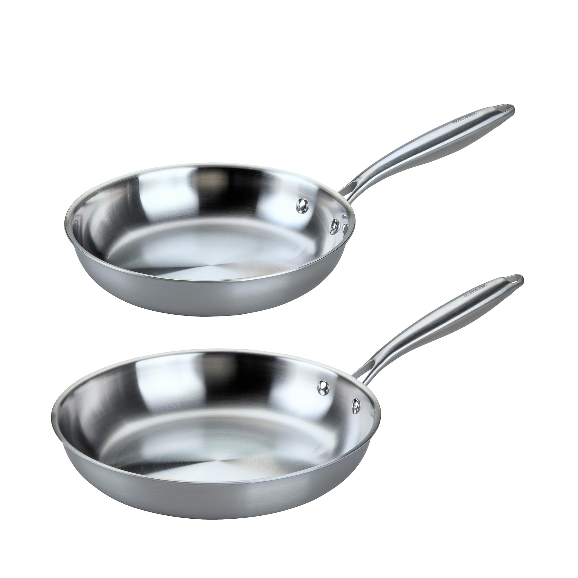 Fackelmann Vita3 Set de Sartenes, incluye Sartén 26 cm y Sartén 28 cm, Acero Inoxidable Triply sin Antiadherente, Libre de PFA, Aptas para Inducción y todo tipo de Cocinas, Aptas para Lavavajillas