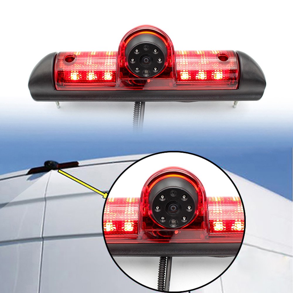 Cámara de Marcha atrás Furgoneta Luz De Freno Trasera Cámara Reversible para Fiat Ducato/para Citroen Jumper/para Relay/para Peugeot Boxer 2006-2017 + 4.3" Color Digital TFT - Monitor