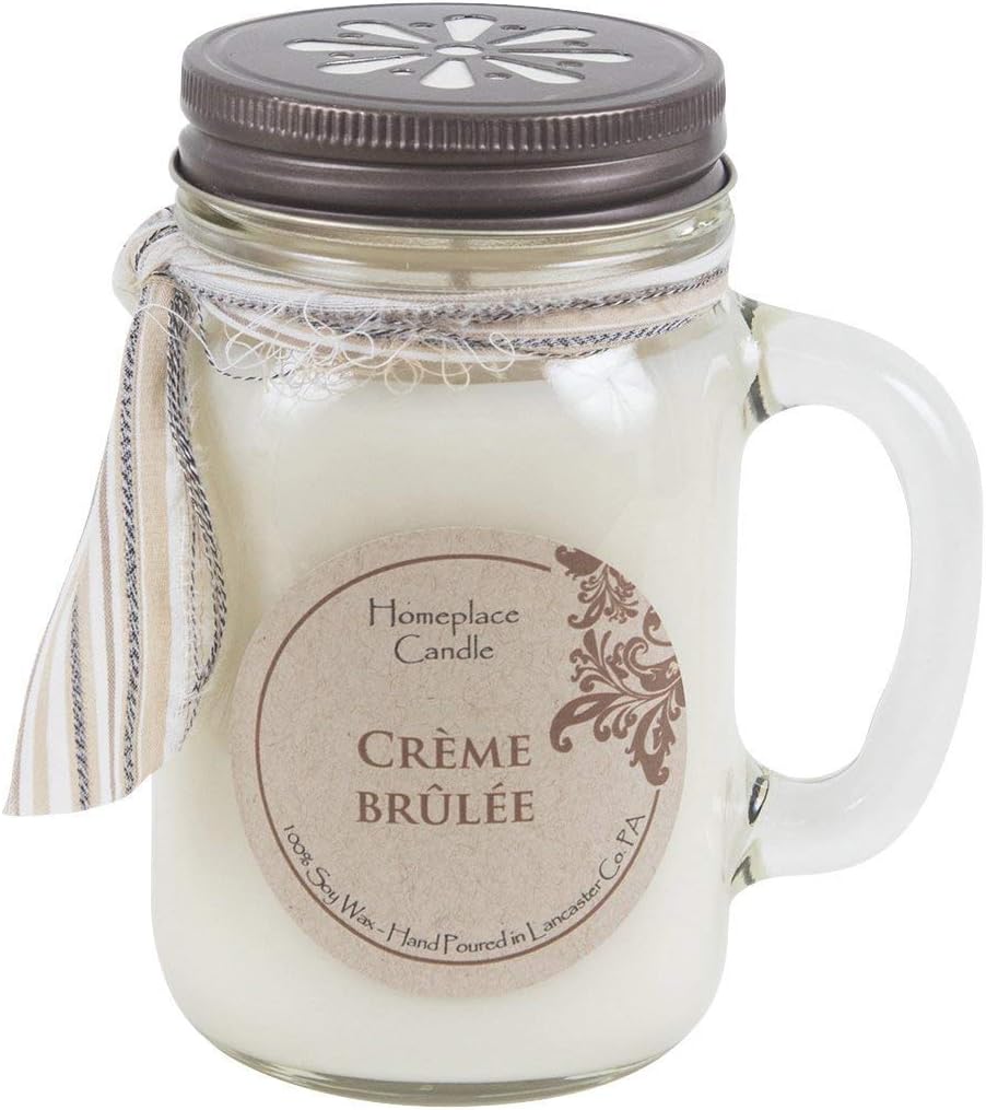 16 oz. - Creme Brulee - LG Mason Jar Mug - 100% Soy Candle
