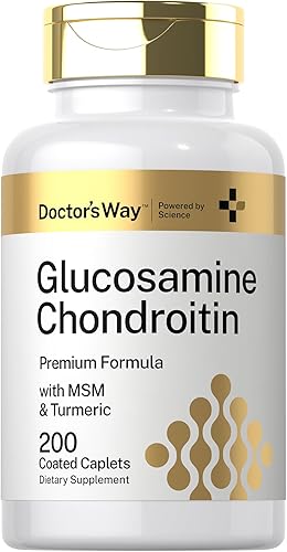 Doctor's Way Glucosamina condroitina MSM cúrcuma  200 cápsulas  Suplemento complejo para adultos  Sin OMG, sin gluten