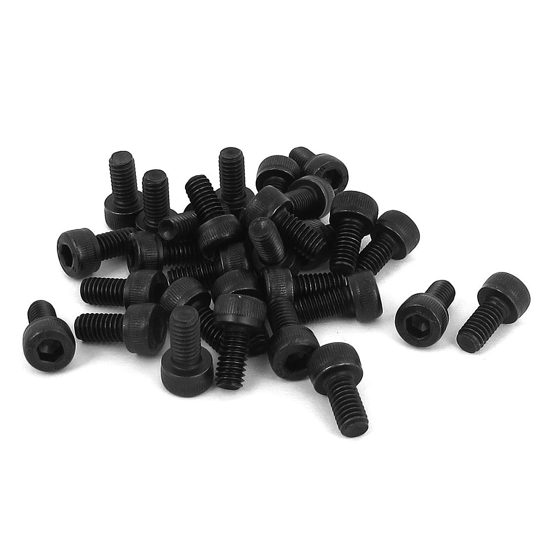 Uxcell Black Sourcingmap M4 X 8Mm 12.9 Alloy Steel Hex Socket Head Cap Screws Bolts 30Pcs