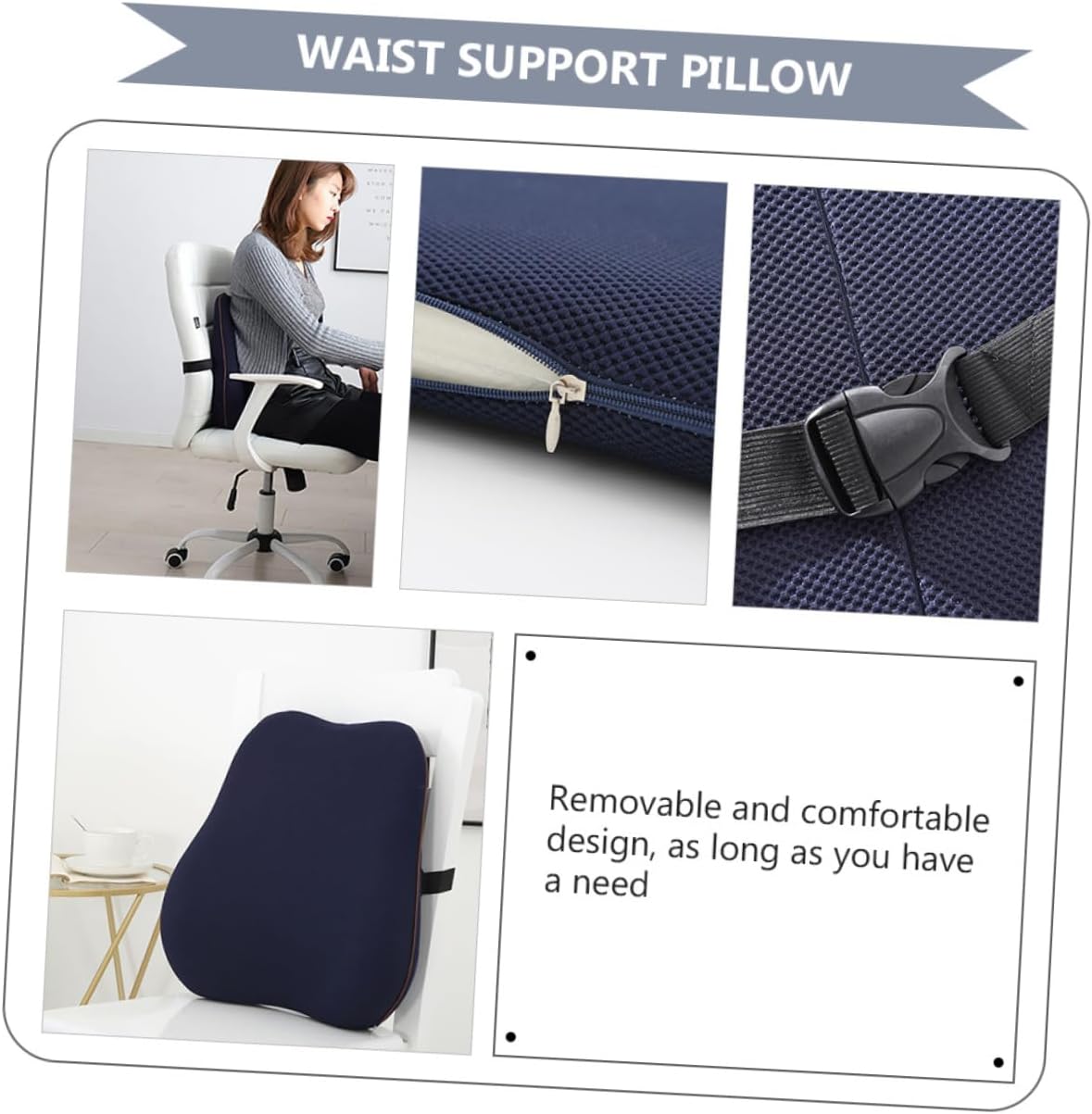 Gadpiparty Lumbar Protective Pillow Pressure Relief Pillow for Car Seat Office Chair Ergonomic Design Memory Foam Lumbar Support