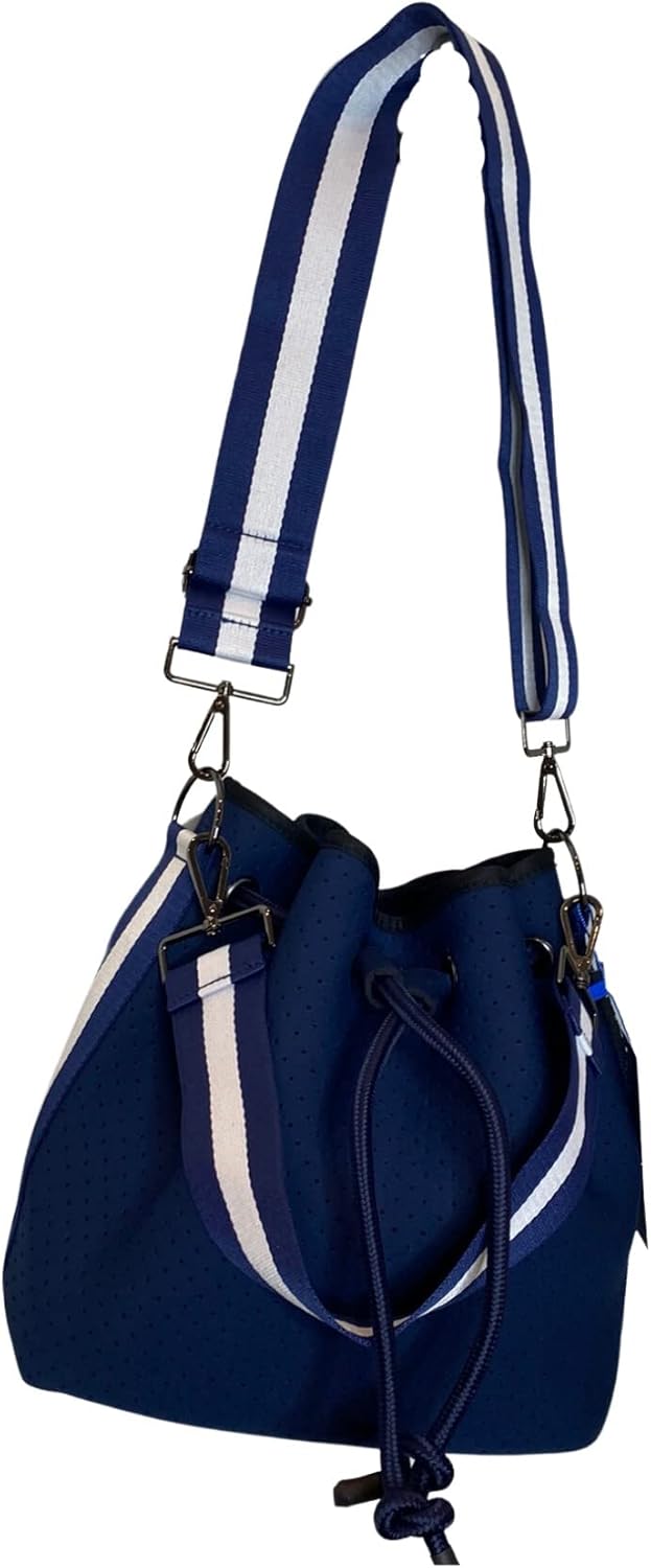 Dallas Hill Designs Crossbody Bucket Purse for Women | Neoprene Handbag | Drawstring Hobo Shoulder Bag | Plus Extra Pouch - Image 7