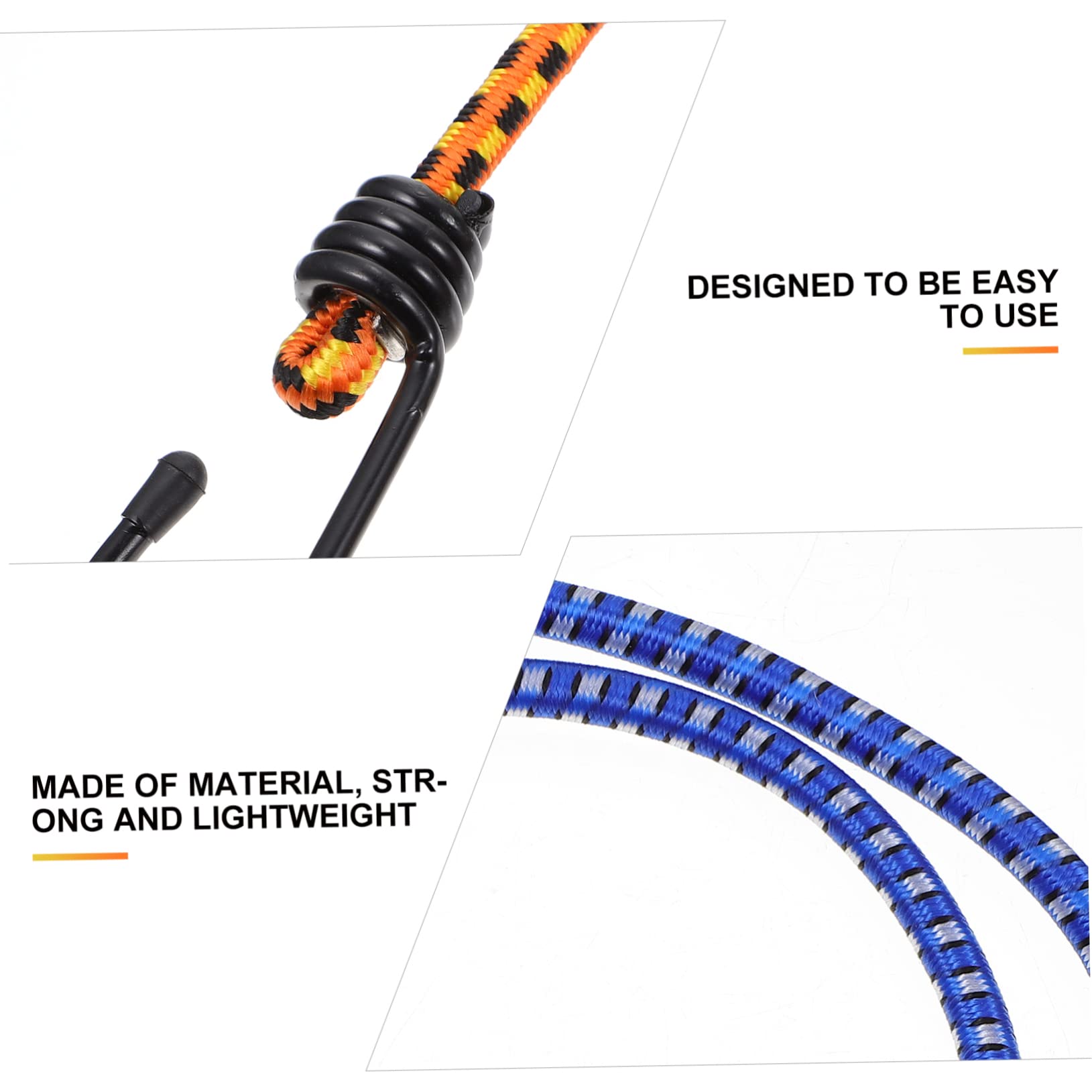BCOATH 3pcs Cargo Bungee Cord High Elasticity Fastening Belt with Hooks for Transport for Motorcycle and Bicycle Luggage Random Colors - Image 4
