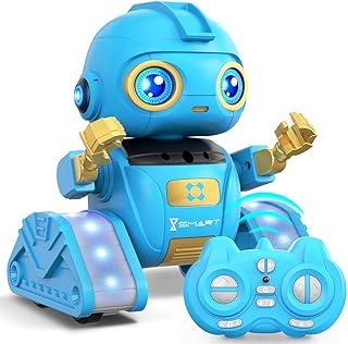 Ophy Roboter Kinder Spielzeug, wiederaufladbar und projizierbar, RC-Roboter mit LED-Augen und Musik, RC-Spielzeug mit Gestensensor ab 3 4 5 6 7 8 9 10 Jahre Jungen und Mädchen Blau