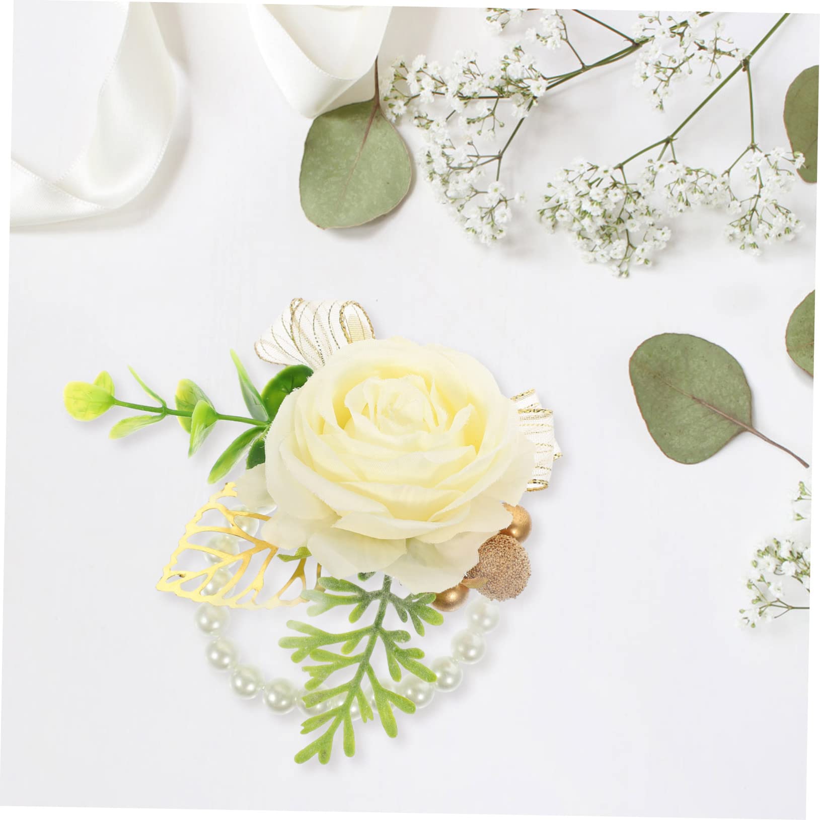 Alipis 5 Pezzi Di Perle Da Polso Con Decorazione Floreale Da Polso A Mano Con Fiore Braccialetto Da Con Fiore Braccialetto Con Da Sposa Con Per