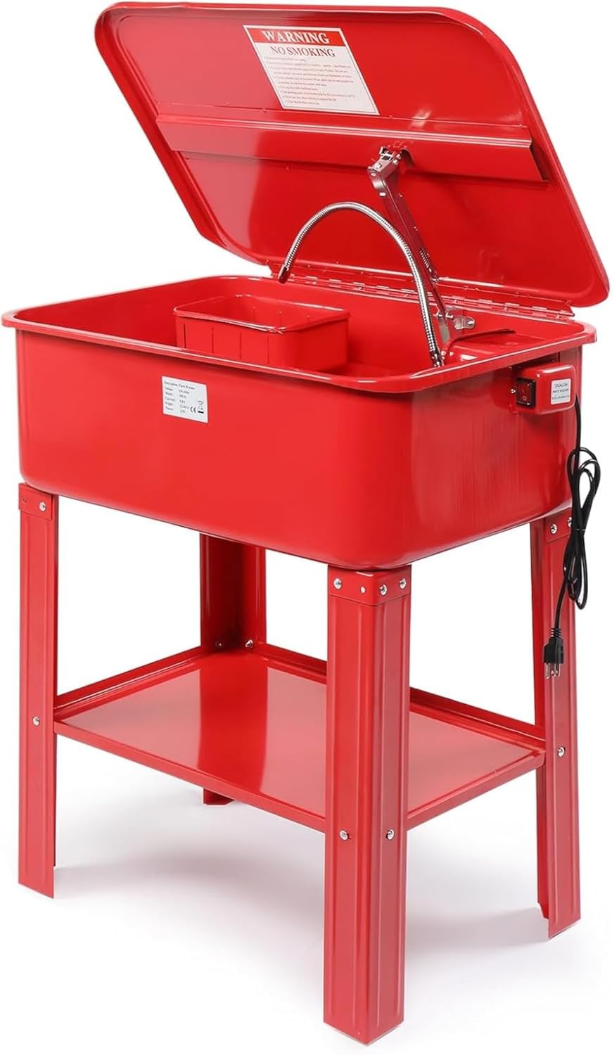 Automotive Parts Washer 20 Gallon Cleaner Replacement for Heavy Duty Electric Solvent Pump in Red