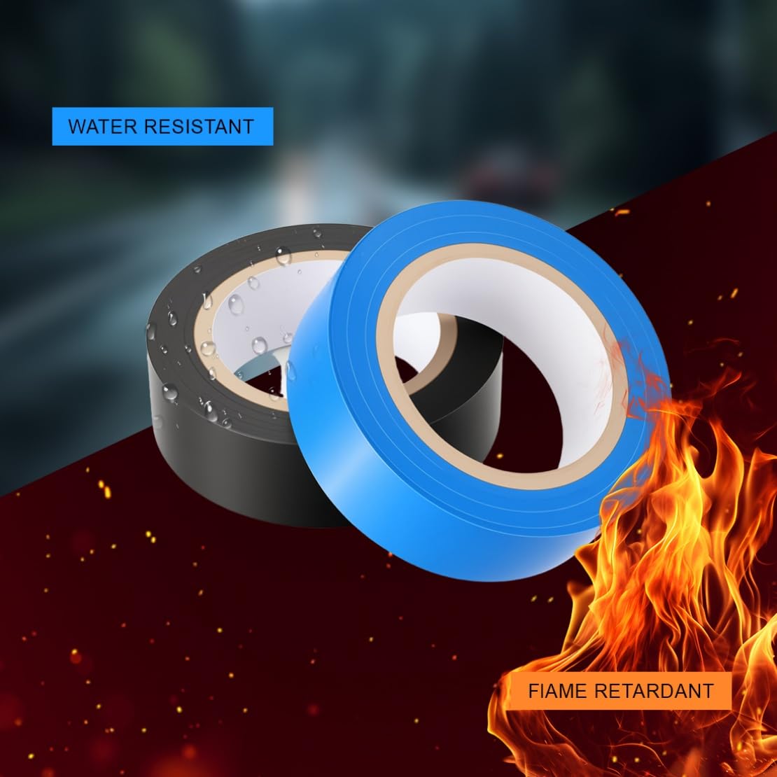 6 Rolls Electrical Tape 0.71 in x 33 ft Strong Self-Adhesive PVC Insulation Tape Waterproof for Repairing Insulating Wires Cables Heat Resistant Electric Tape