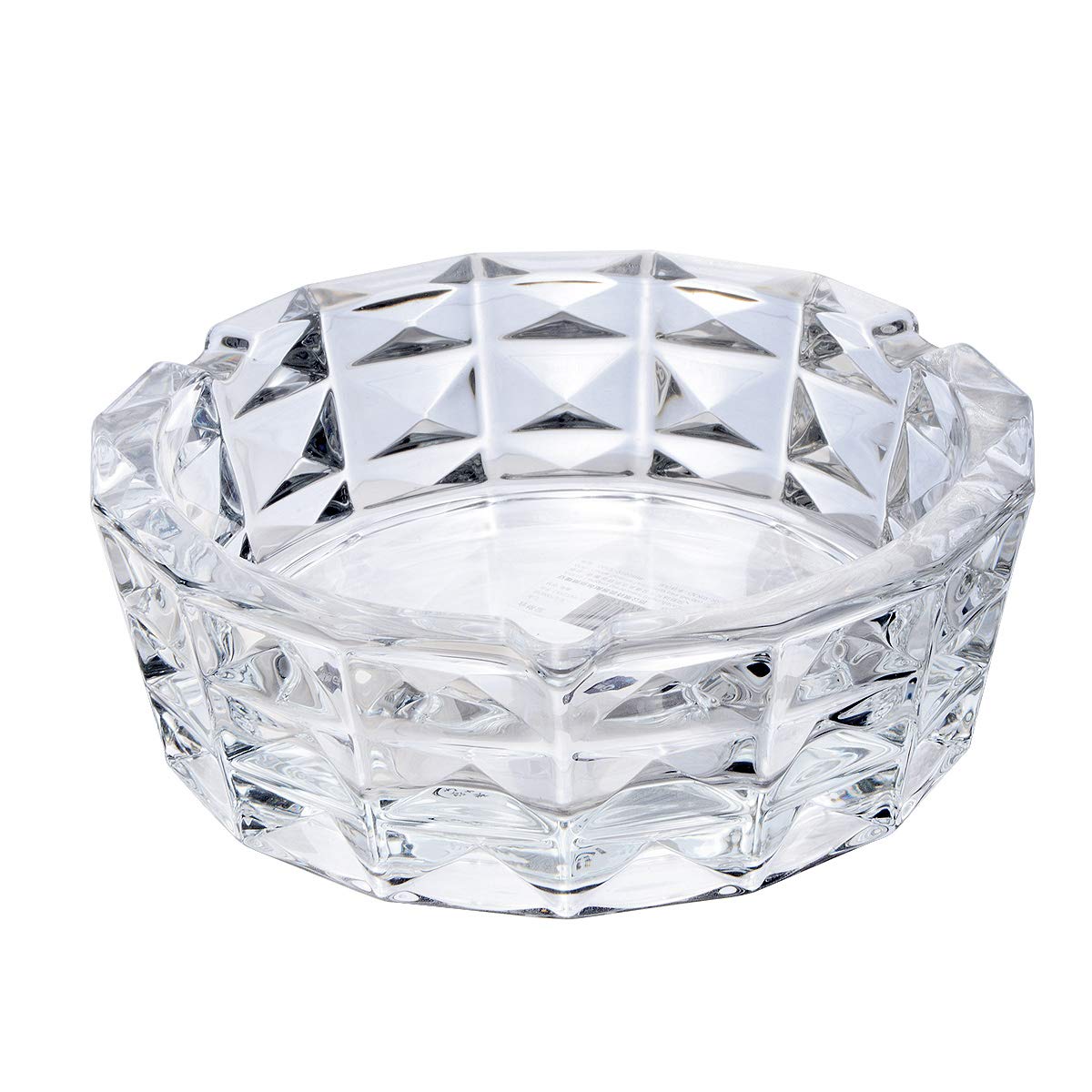 Cendrier en verre transparent grand format 15cm pour table de salon et balcon