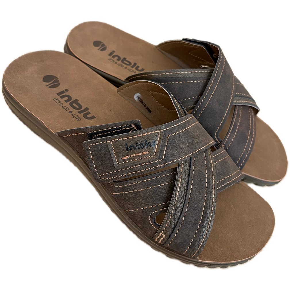 inblu Ciabatte aperte Uomo Trinità-stretch Tomaia Incrociata e regolazione plus con strappo - sottopiede soffice