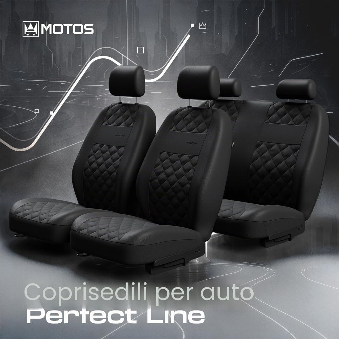 MOTOS Coprisedili universali Copri Sedile Auto per LANCIA Ypsilon con Sistema Airbag Attivo, Materiale a Tre Strati, Look Elegante, Personalizzazione Perfetta, Applicazione Versatile per Automobilisti