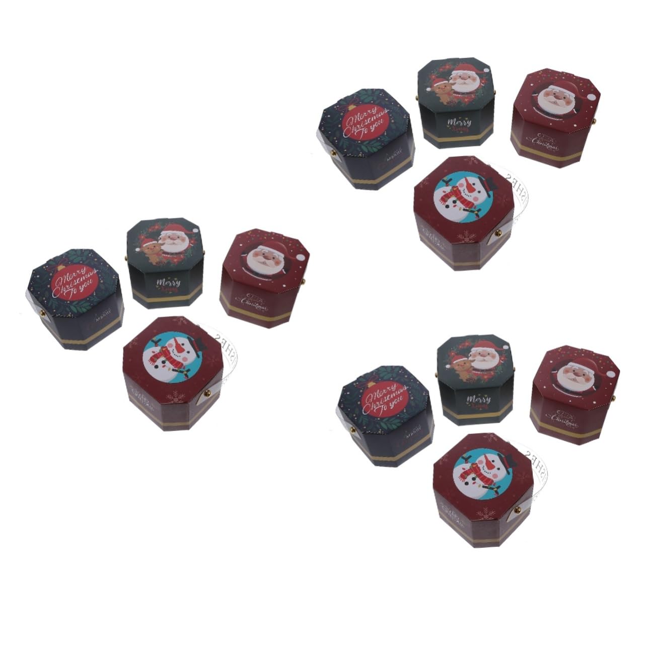 FOMIYES 60 Piezas Caja De De Navidad Cajas De Papel De Dulces De Navidad Cajas De Galletas Navideñas Cajas De Carton Con Asas Decoraciones De De Favor De