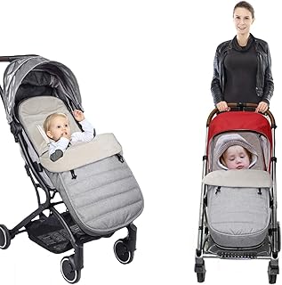 Saco de invierno Universal, Saco de Dormir Para Bebé Funda Invierno Saco para Silla de Paseo Prueba de Frío Desmontable de Viento Impermeable para Cochecito y Silla de Paseo (Gris)
