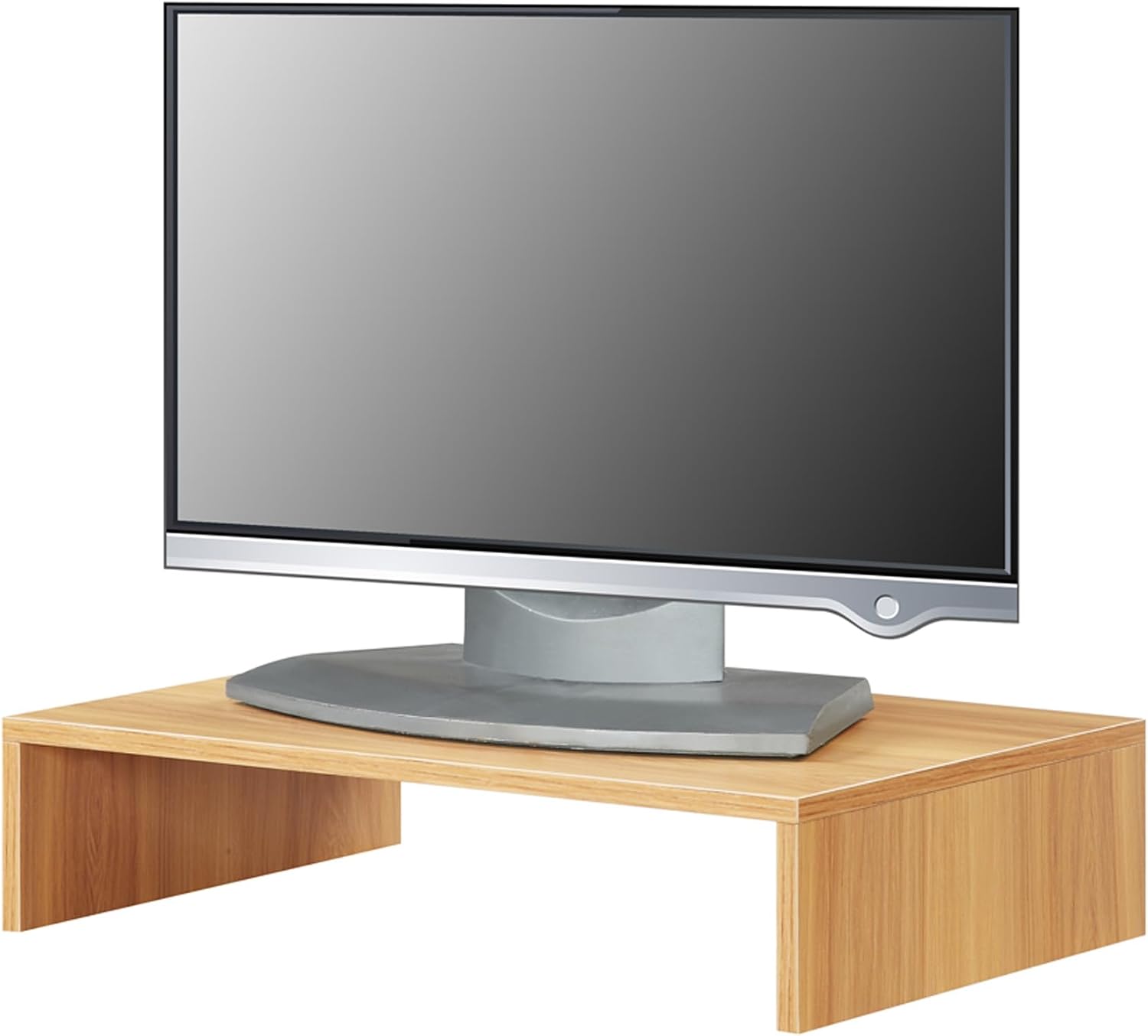 Convenience Concepts Designs2Go Small TV Riser 23.75", for TVs up to 26" - Contemporary TV or Computer Riser for Living Room, Modern Office, Den, Light Oak