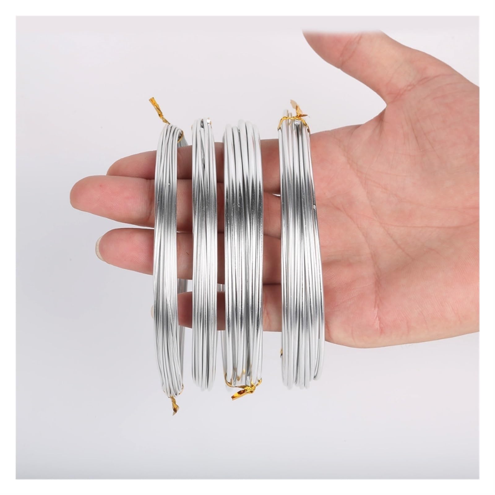 Silberfarbener runder Floristikdraht aus weichem Aluminium aus Aluminium for die Herstellung von DIY-Schmuckperlen(15 Gauge 5m)