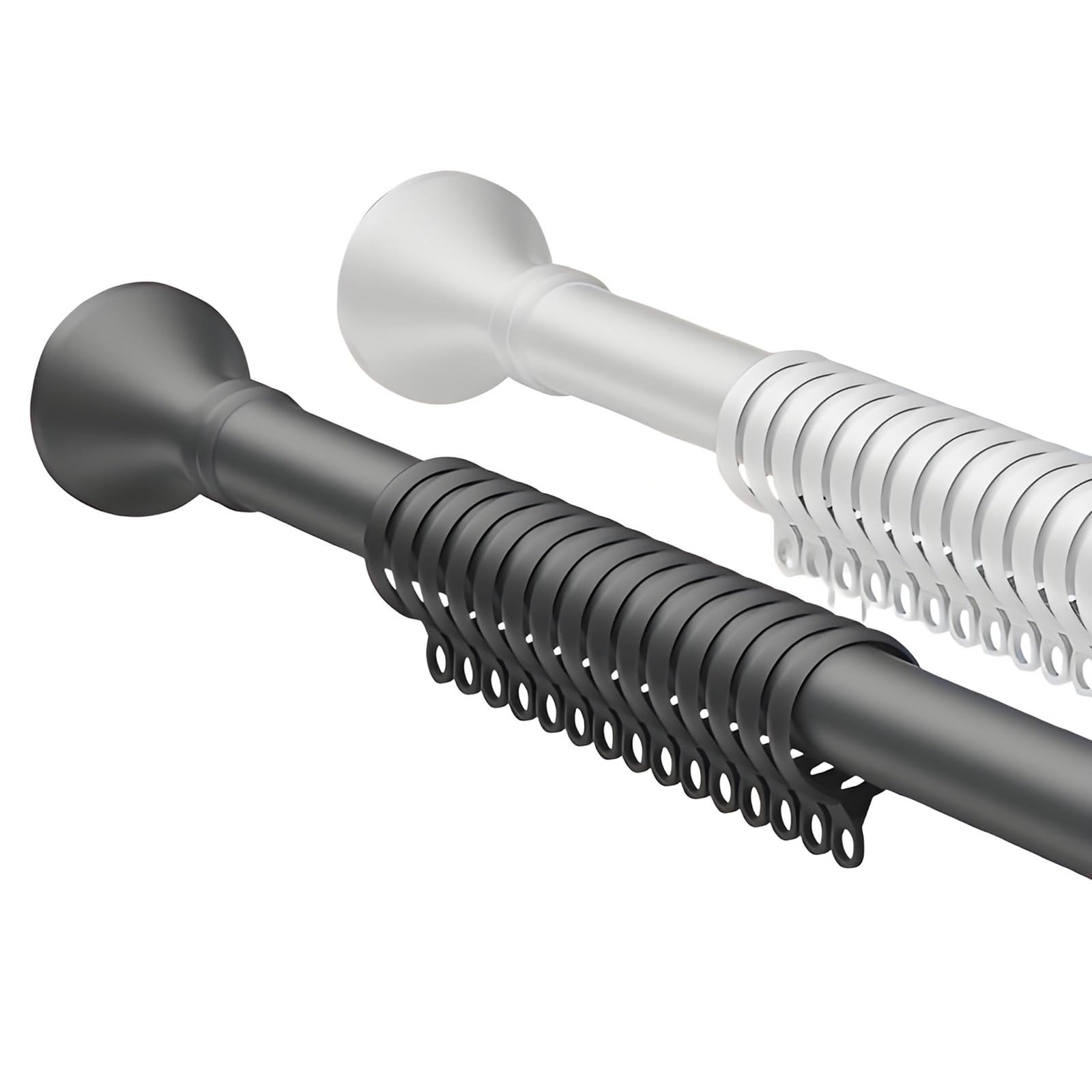 Genérico Barra Ducha Extensible 40-110cm 120-250cm Barra De Cortina Sin Necesidad De Taladrar para Cocina Armario Ventana Blanco(Blanca,4.6m)