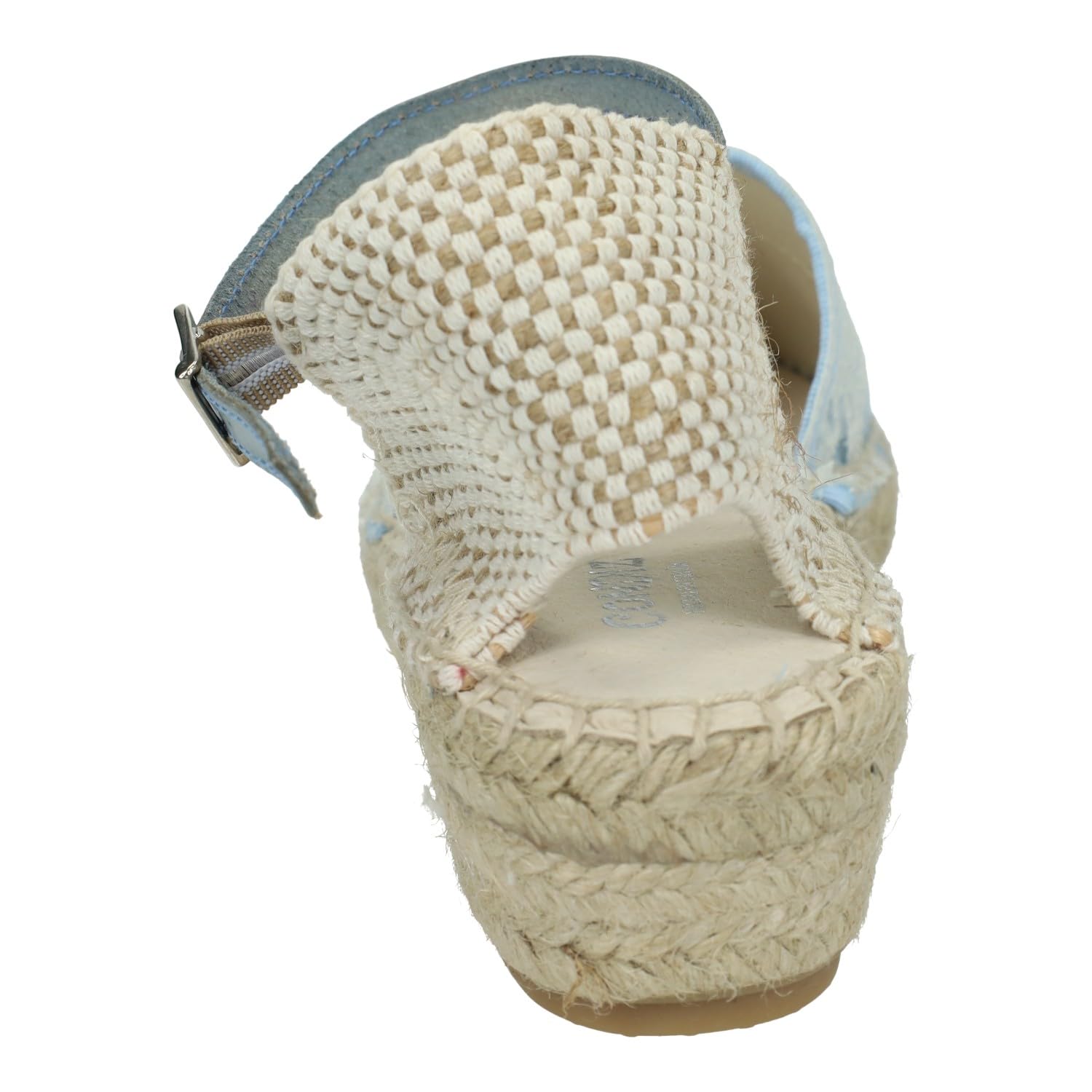 233 Esparteñas de Piel en Color Celeste para niñas, esparteñas de comunión Hechas en España, con Encajes al Frente NIÑA Zapato COMUNIÓN