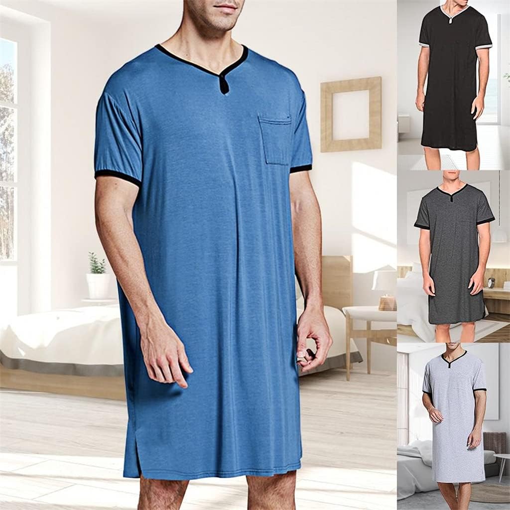 Bathrobe Men's Cotton Pajamas Breathable Comfortable Thin Loose Oversized Home Service Bathrobe