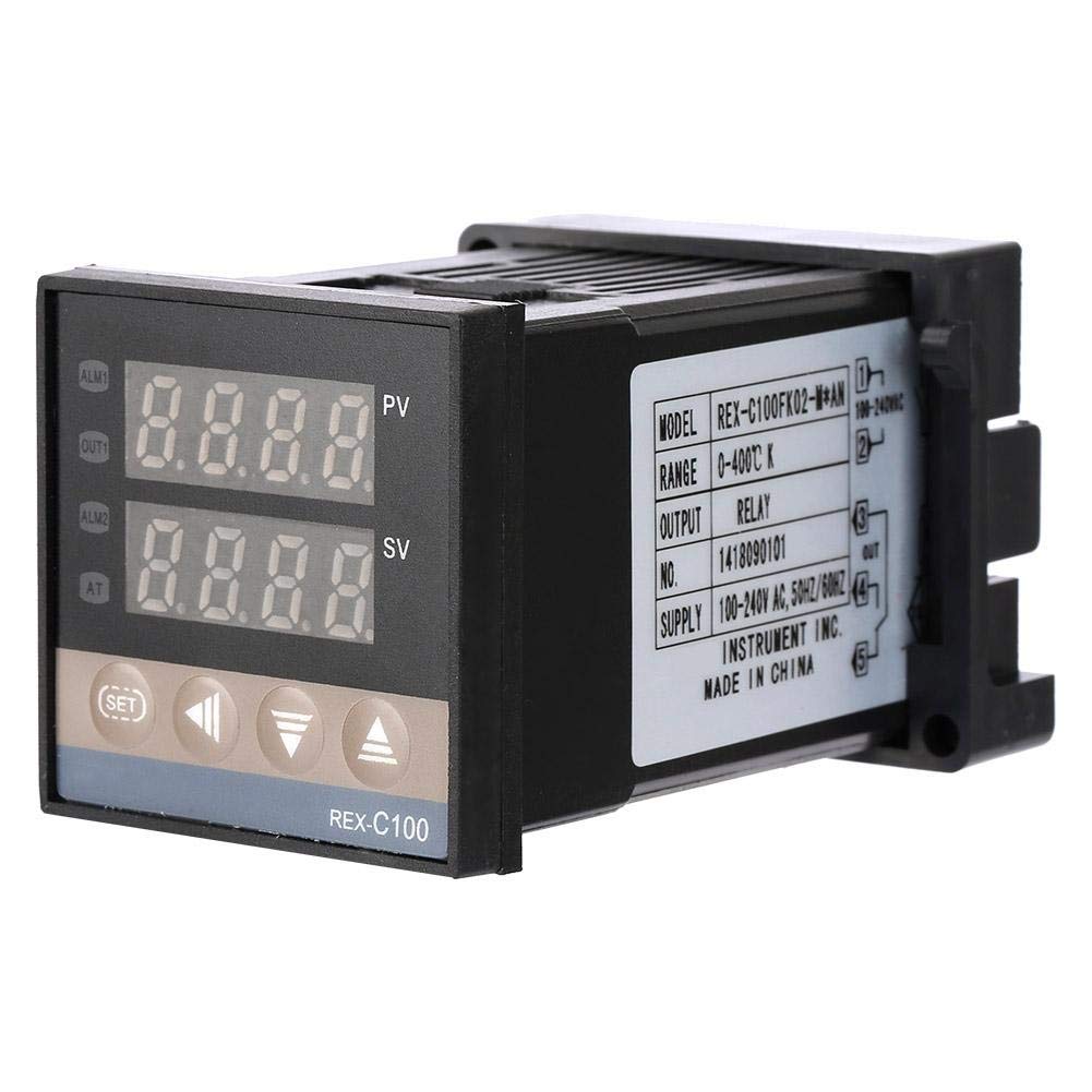 Regolatore di temperatura digitale Keenso PID Digital 0-400 ℃ Uscita relè controller per regolatore di temperatura per uso generale REX-C100FK02-M * AN