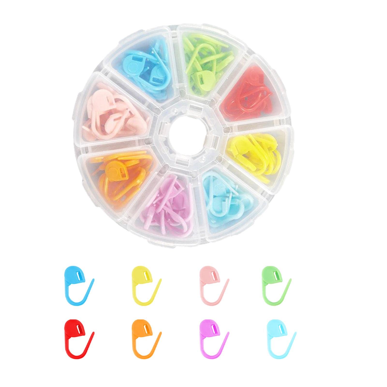 melebellot Pack of 108 Stitch Markers, 8 Colours, Knitting with Storage Box, Stitch Markers, Crochet for Knitting, Crafts or Crochet (Type B)