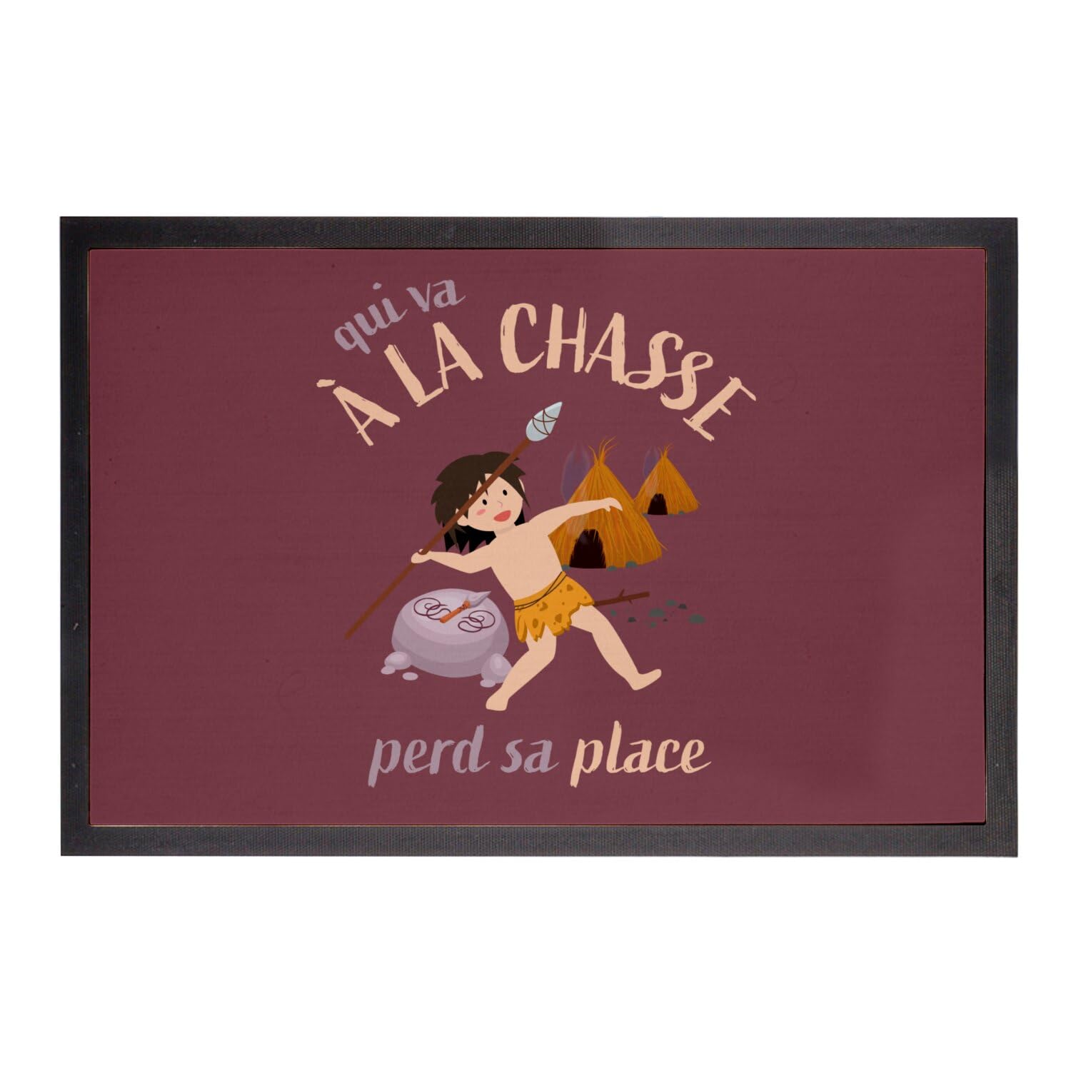 Paillasson rouge anti-saleté fini les sols sales tapis entrée humour 60x40cm