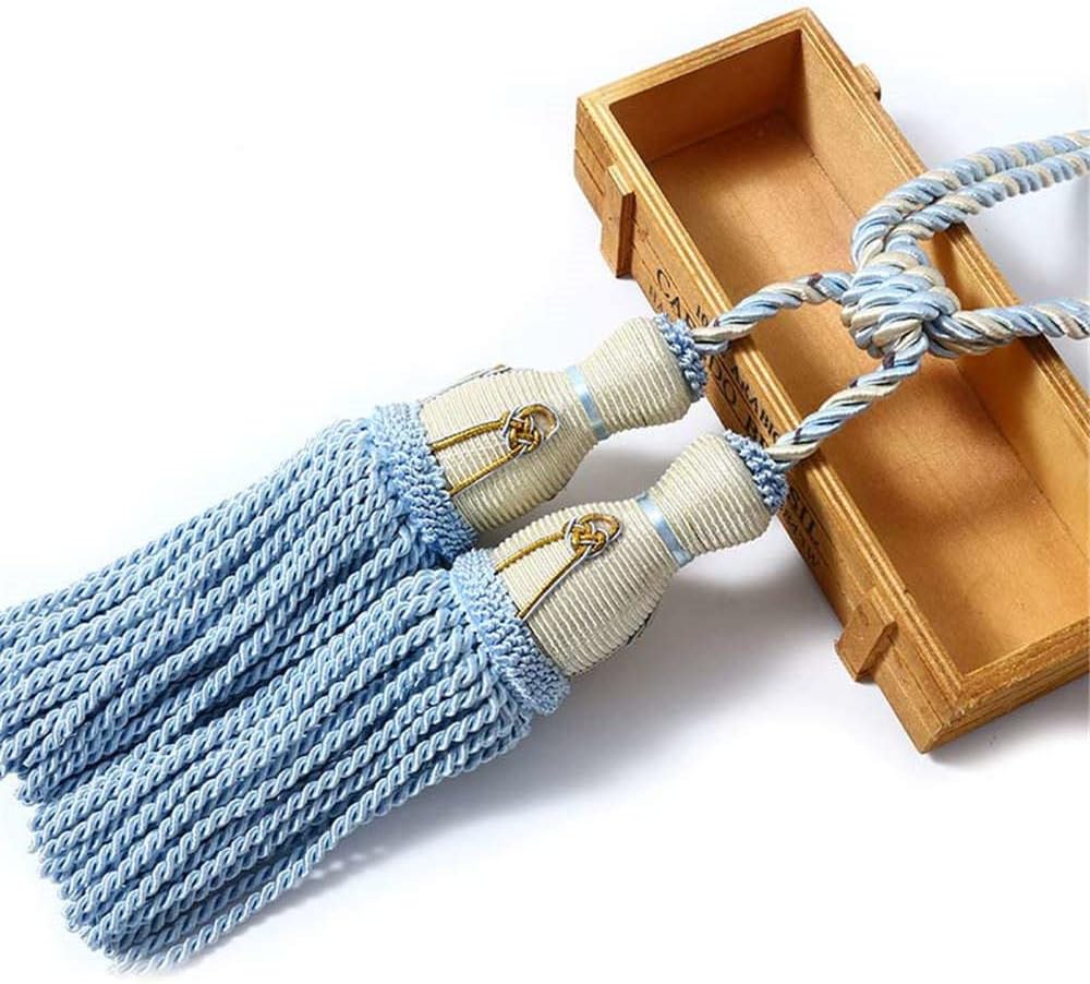 2pcs Tassel Curtain Tieback Hanging Pendants Holdback Ornaments for Window Treatments Decoration(Blue)