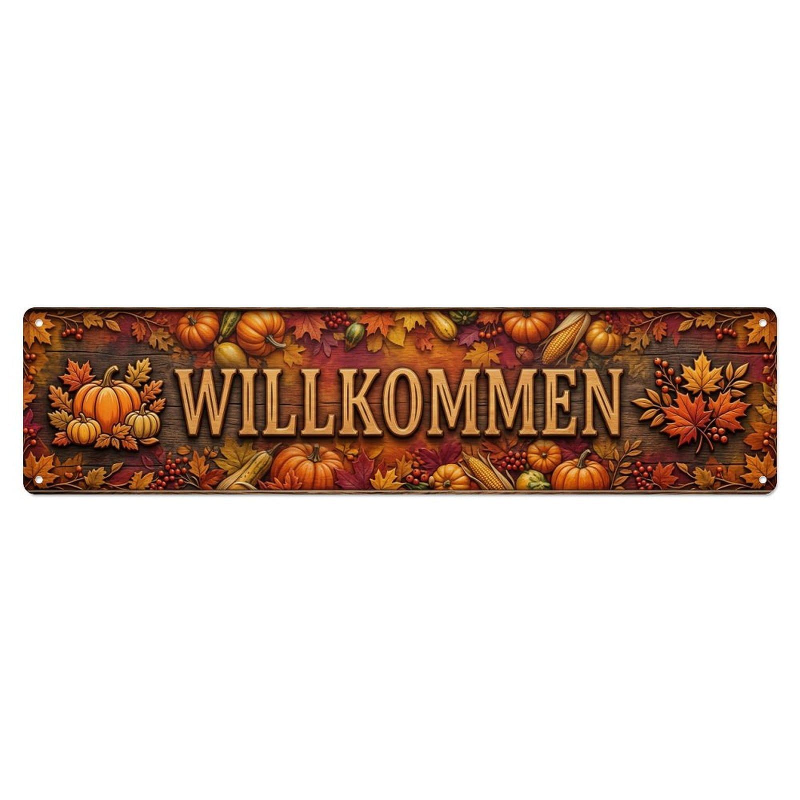Autumn Harvest Festival Welcome Metal Tin Sign