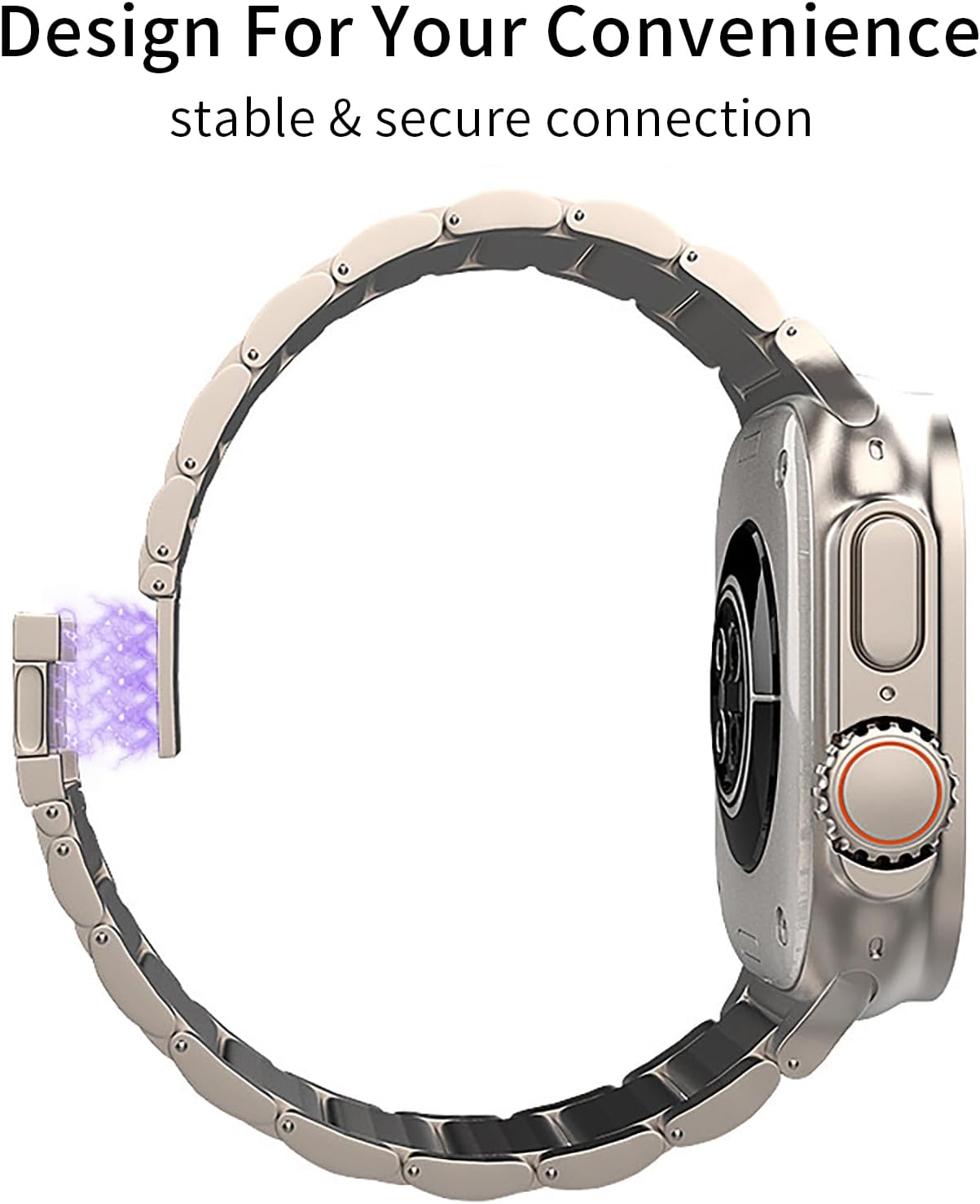 Titanium Magnetic Ultra 3/2 Series 10 46mm Band Compatible for Apple Watch Ultra 49mm 45mm 44mm 42mm 41mm 40mm 38mm, iWatch Metal Strap - Titanium Color Matching