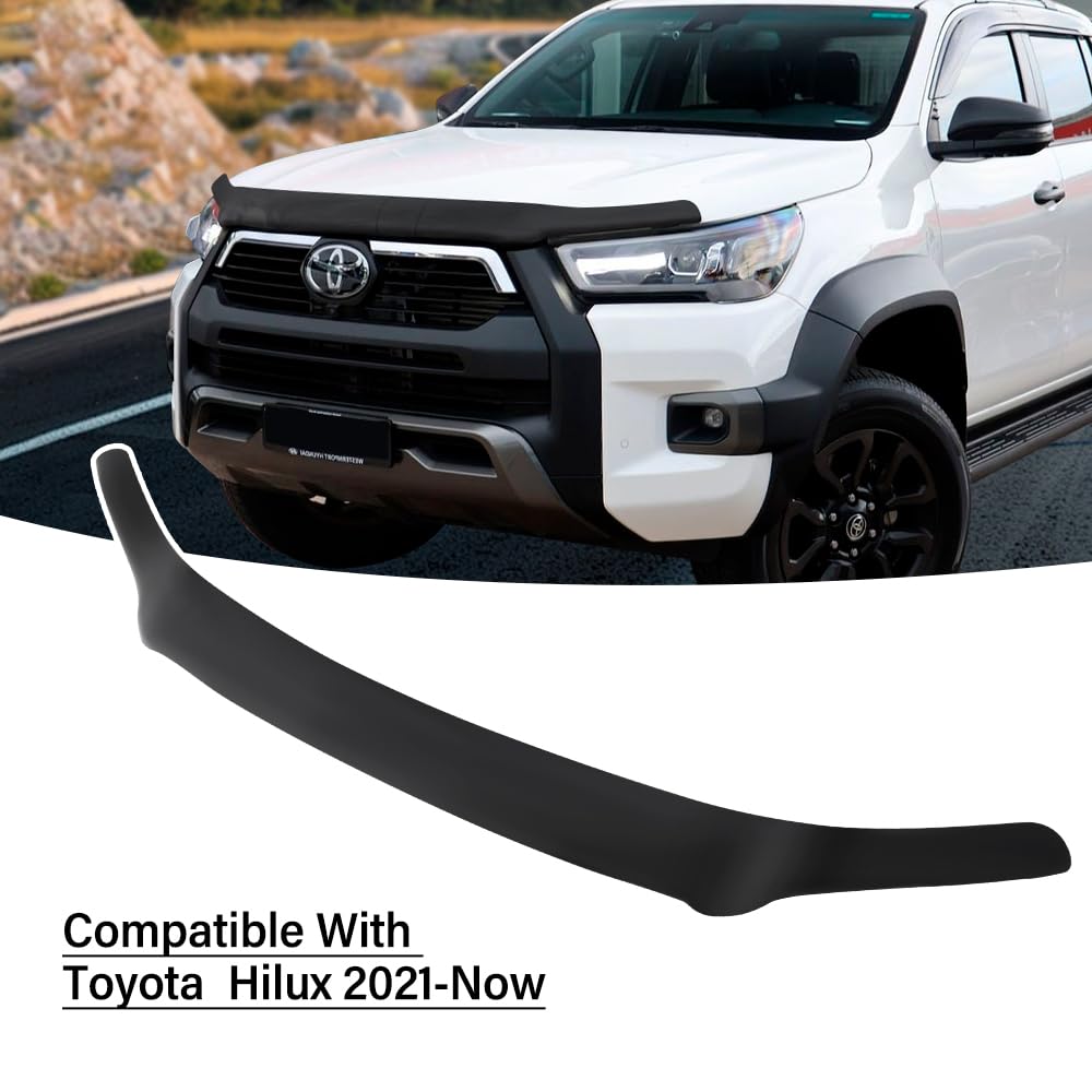 Protector de capó para Toyota Hilux 2021-2024 Hilux AN110 AN120 AN130 MK8 Pick-up, Protector de Insectos para capó Acrílico negro