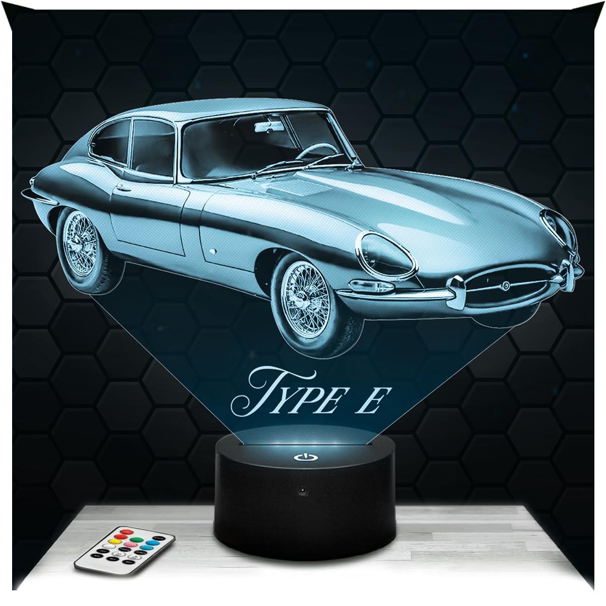 Lampephoto.fr - Car J Type E 3D Lamp Decoration Supercar Sport Luxury Vehicle Tuning, Gift idea for Men Car J Type E Night Light Room Decor, Original Christmas, Gift idea for Men, Gifts Merchandising