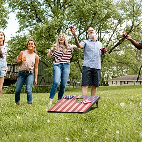 Image of Cornhole Set 4x2 and 3X2 Regulation Size Corn Holes Sets with Carrying Bags & 8 Bean Bags Cornhole Boards Bean Toss Games for Adults Family Outdoor Beach Lawn Outside Backyard Games