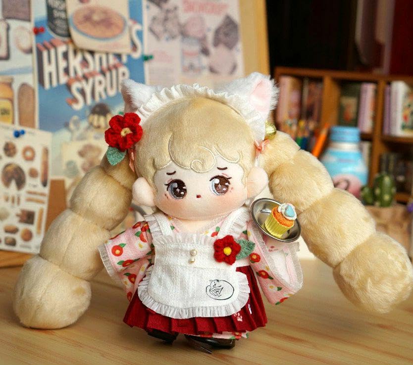 Amazon.co.jp: 20cm ぬいぐるみ 服 大正浪漫 ネコ 白猫 6点セット 着せ