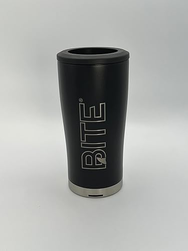 BITE Super Shark - Vaso aislado de latas Soporte aislante de lata de cerveza de acero inoxidable de doble pared para enfriador pequeño de tamaño