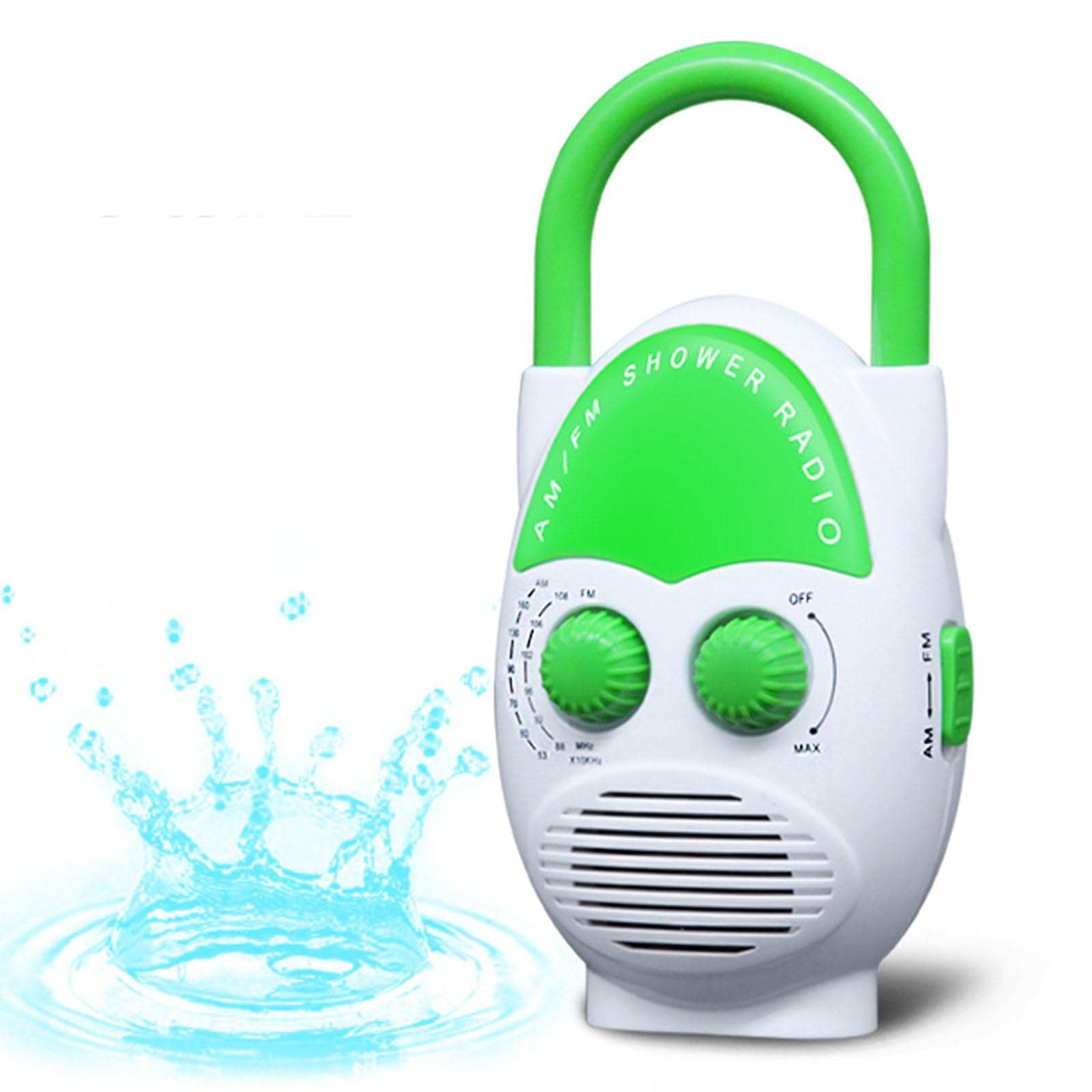 Radio de Douche Suspendue Portable avec Poignée Supérieure étanche pour Piscine Extérieure, Haut-parleur Intégré, Vert