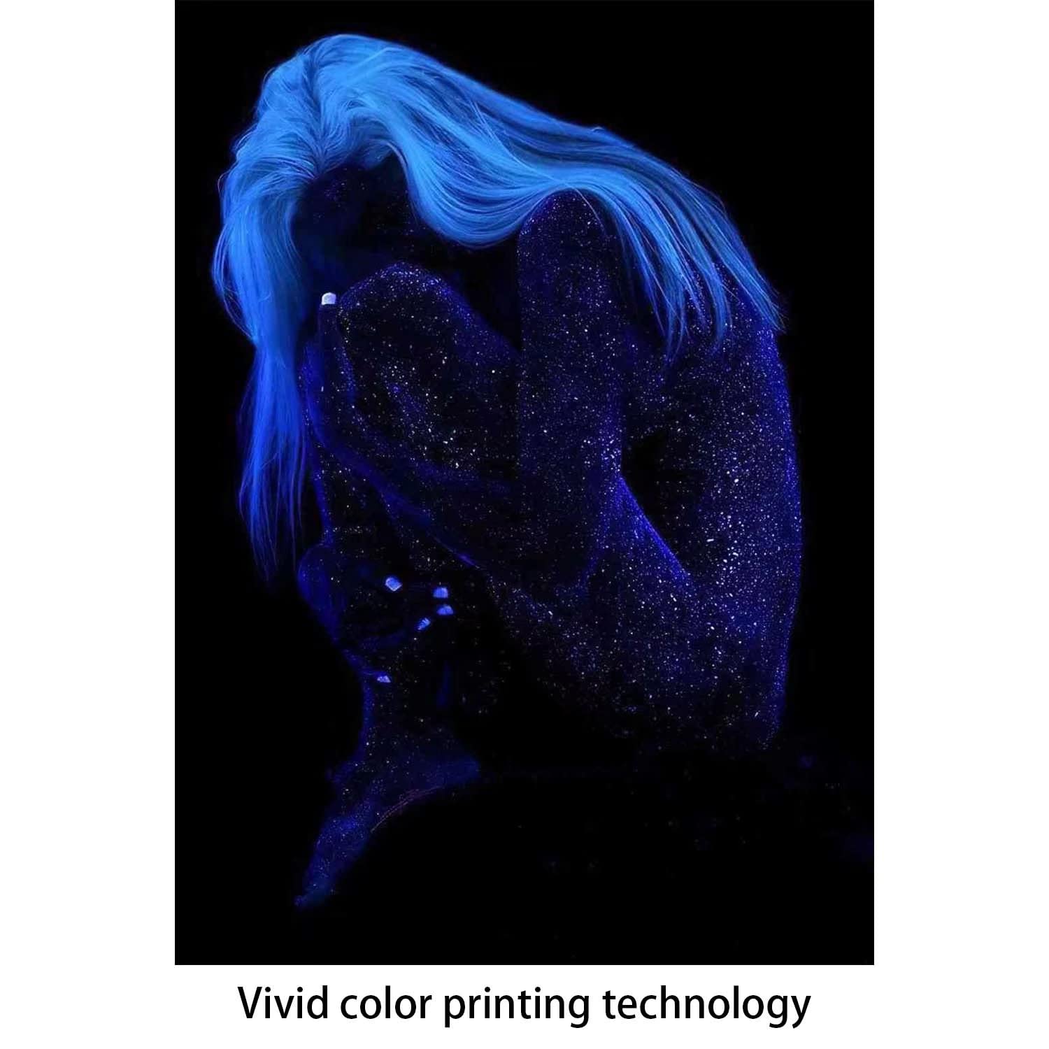 Buy JUWUTE Neon Wall Collage Kit Aesthetic Pictures, Blue Aesthetic