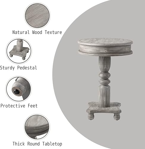 Miniatura 17 de Mesita de noche vintage, mesa auxiliar de sofá MDF con cajón, mesa auxiliar de granja para dormitorio, sala de estar Vintage+nogal,Antiguo,Country