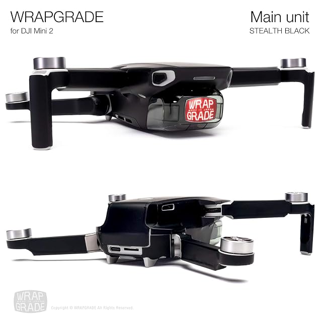 Foto 4 de 5 de WRAPGRADE Skin Conjunto de Pegatinas Compatible con DJI Mini 2 (STEALTH BLACK)