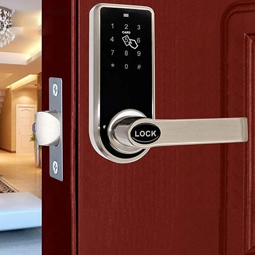Miniatura 2 de ETEKJOY Cerradura de puerta electrónica 3 en 1 con contraseña RFID tarjetaetiqueta oculta Keyhole digital pantalla táctil teclado izquierda  derecha