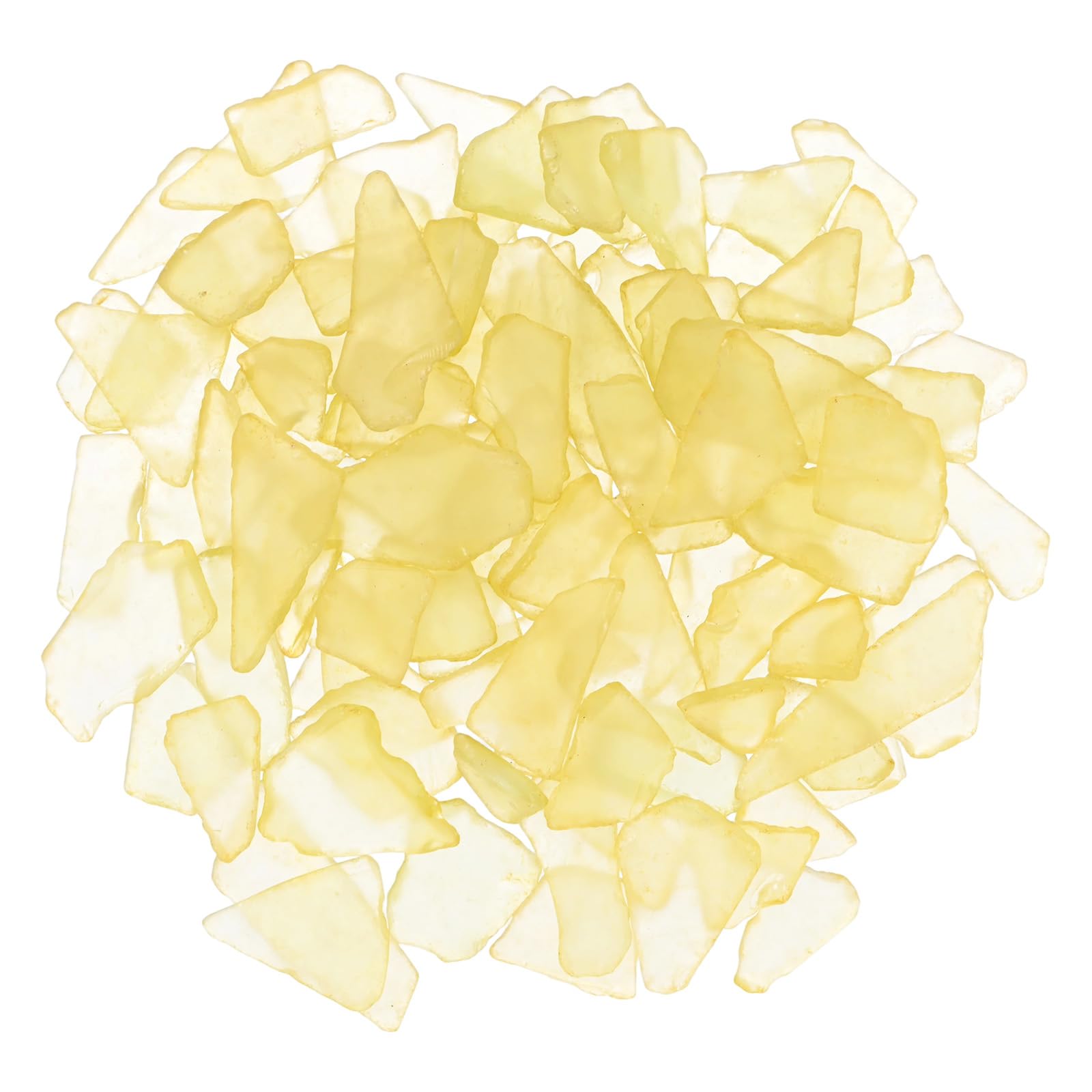 M METERXITY Sea Glass for Crafts, 17OZ/ 500G 10-30mm Flat Frosted Bulk Seaglass Decor Piece for DIY Craft Supplies/Home Decor/Vase Filler/Aquarium/Beach Weddings [Yellow]