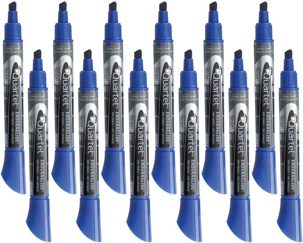 Dry Erase Markers, Whiteboard Markers, Chisel Tip, EnduraGlide, White Board Dry Erase Pens for Teachers, Home School & Office Supplies, Blue, 12 Pack (5001-3M)