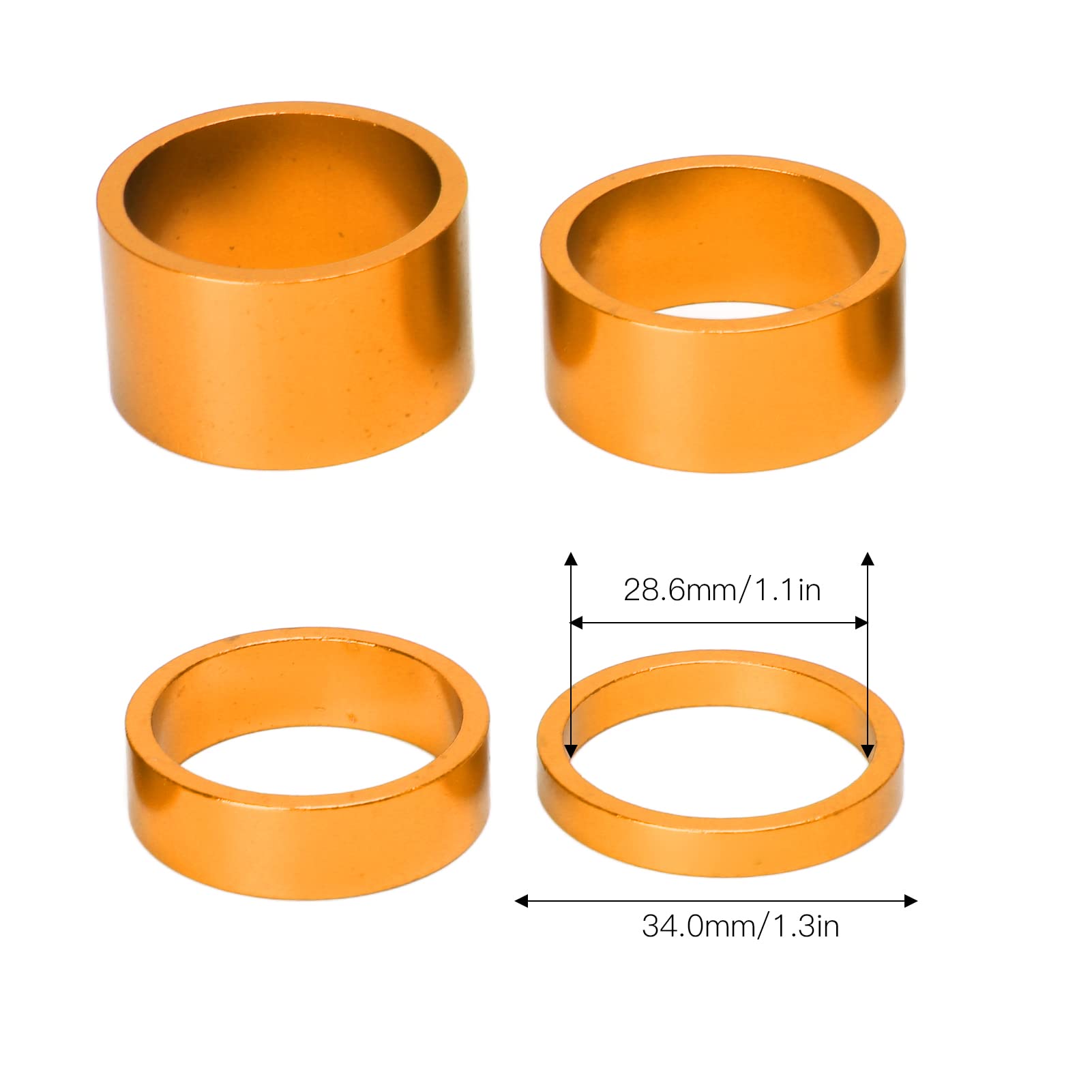 Yuecoom Bike Headset Light Weight Environmental Friendly Glossy Complete Bicycle Replacement Parts (Gold)