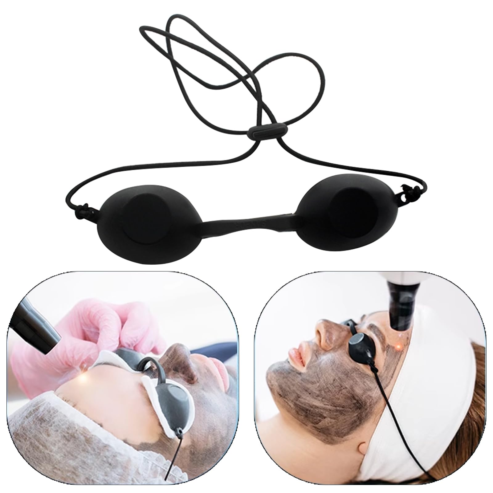4 Pièces Lunettes Bronzage, Lunettes de Solarium, Silicone Souple Durable Confortable, Lunettes de Protections Noir Convient à la Clinique de Beauté ou à la Maison