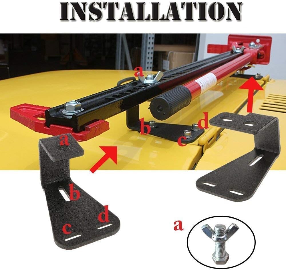 High Lift for Jeep Jack Mount Hood Brackets Compatible with Jeep Wrangler CJ 1944-1986 / YJ 1987-1995 / TJ 1997-2006, 1 Pair Hi Lift Jack Mount Storing/Organizing Off-Road Tools