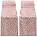 2pcs Rose Gold Sequin Table Runners,12 X 108 Inch Glitter Rose Gold Table Runner for Wedding Birthday Bachelorette Baby Shower Party Supplies