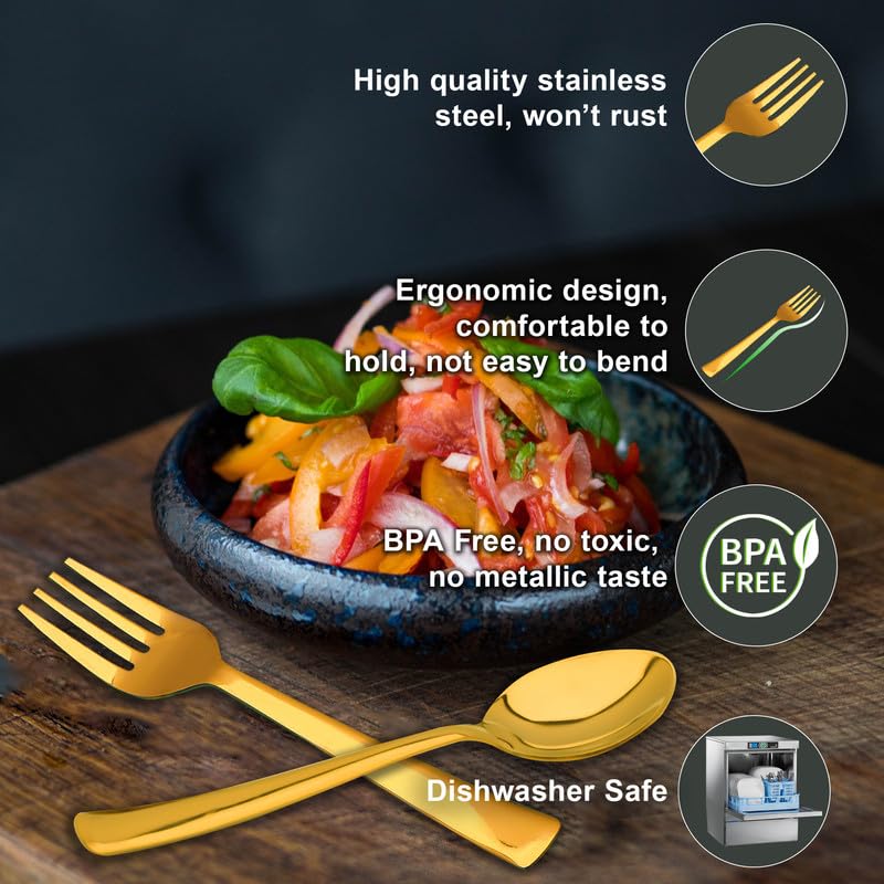 Parage 24 Pieces Premium Stainless Steel Golden Cutlery Set, Home & Kitchen with Gift Box, PVD Gold (6 Pieces Each Table Spoons, Table Forks, Dinner Spoons & Tea Spoons) with Leatherite Box offers donot miss 5 Parage 24 Pieces Premium Stainless Steel Golden Cutlery Set, Home & Kitchen with Gift Box, PVD Gold (6 Pieces Each Table Spoons, Table Forks, Dinner Spoons & Tea Spoons) with Leatherite Box offers donot miss