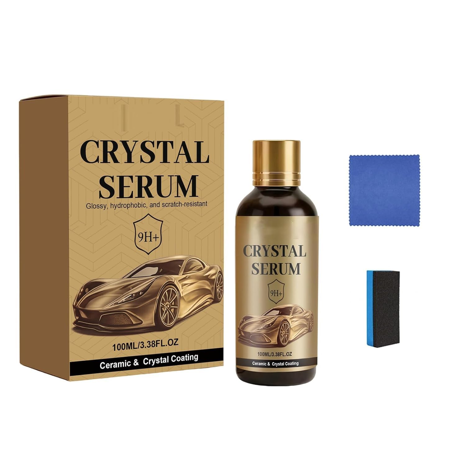 kyno PTZ Crystal Serum for Cars – Advanced Graphene Ceramic Coating for Cars(100ML), 9H Graphene Coating for Auto Car Detailing, Gloss Hydrophobicty Anti Scratch (1 pc)